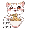 Sød katte-ramen-tee - Slurp, spind, gentag