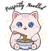 Cute Cat Purrfectly Noodled T-shirt