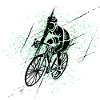 Green Spray Cyclist