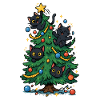 Weihnachtsbaum mit Katzen
