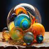 Farbige Glasblasen Kunst