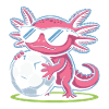 Pink Axolotl with Football Glow