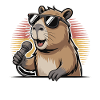 Singer Capybara with sunglasses