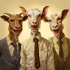 Goat trio in business look