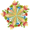 Buntes Schlauchpflanzen Mandala Ornament