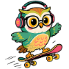Owl skate helmet and goggles