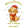 Chien de Noël avec écharpe