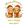 Cats Dog Christmas Duo