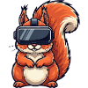 Cute Squirrel Gamer Cartoon Gamer