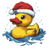 Cute Christmas Duck with Santa Hat