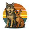 Wolf and Rabbit Retro