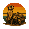 Meerkat Turtle Retro Animal Friends