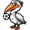 Pelican with Ball Cartoon Motif
