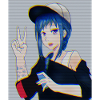 Retro Anime Gamer Girl Glitch Art Vaporwave Style