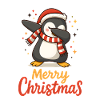 Dabbing Penguin Merry Funny Christmas Design