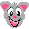 Gray Kawaii Cat Cartoon Face
