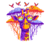 Fantasy giraffe with rainbow glasses
