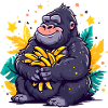 Banana Gorilla Cuddle Motif