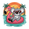 Funny Koala Tropical Summer Flamingo Float