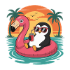 Lustiger Pinguin-tropischer Sommer-Flamingo-Float