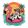 Lustige Kuh-Tropensommer-Flamingo-Float