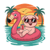 Lustiges Schwein tropischer Sommerflamingo-Float