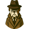 Detective Bulldog in Classic Noir Trenchcoat