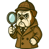 Detective Bulldog with Classic Sherlock Look