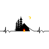 Outdoor Camping Campfire ECG Heartbeat