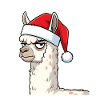 Festive Grumpy Llama Christmas Motif