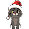 Cute Winter Cat with Santa Hat