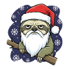 Funny Christmas Sloth Santa Grumpy