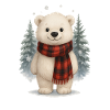 Cute polar bear winter christmas
