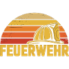 Firefighter T-Shirt Retro Helmet Sunset