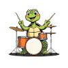 Schildkroete am Drumset