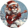 Lion Christmas Guitar