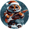 Tiger Christmas Guitar