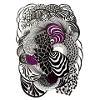Black and white flower spiral