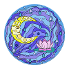Moon kiss and lotus in water