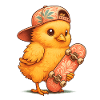 Chick on a skateboard
