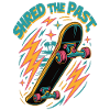 Retro Skateboard "Shred the Past" Shirt