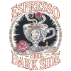 Gothic Coffee Cup with Skull & Rose