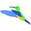 Bunter Kolibri im Flugdesign