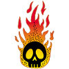 Stylized Flaming Skull