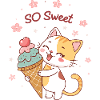 Gourmet cat with So Sweet cone