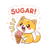 Chat Kawaii Crème Glacée Sucre