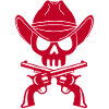Cowboy Skull and Crossed Guns (Red)