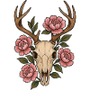 Peony Skull Deer Emblem
