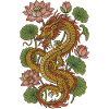 Golden Dragon Among Lotus
