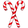Crossed Candy Cane Duo